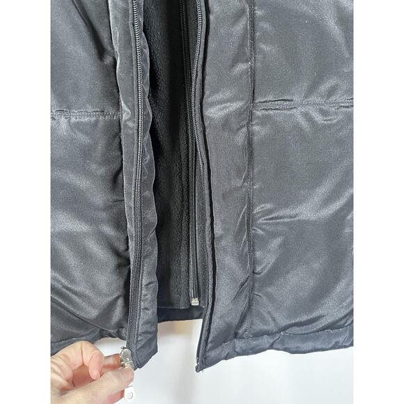 Larry Levine Down Jacket Womens Small Black Puffer Fleece Lined Zip Coat - Picture 6 of 15
